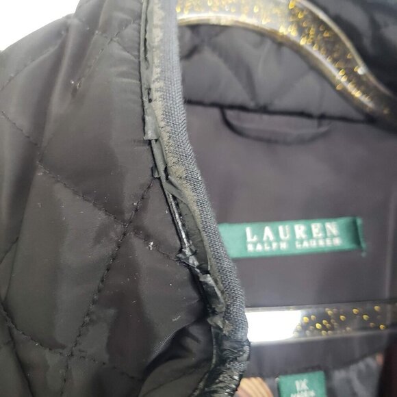 Lauren Ralph Lauren Quilted Field Jacket Equestrian Western Black Womens Size 1X - Picture 5 of 16